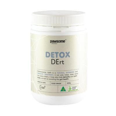 Pawsome Organics Organic Pet Detox DErt (Diatomaceous Earth Worming & Parasite Control For Dogs & Cats) 300g